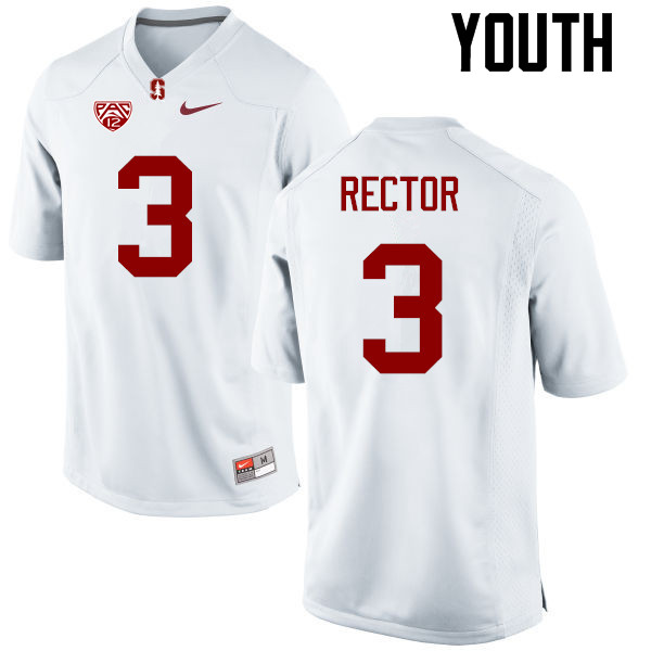 Youth Stanford Cardinal #3 Michael Rector College Football Jerseys Sale-White